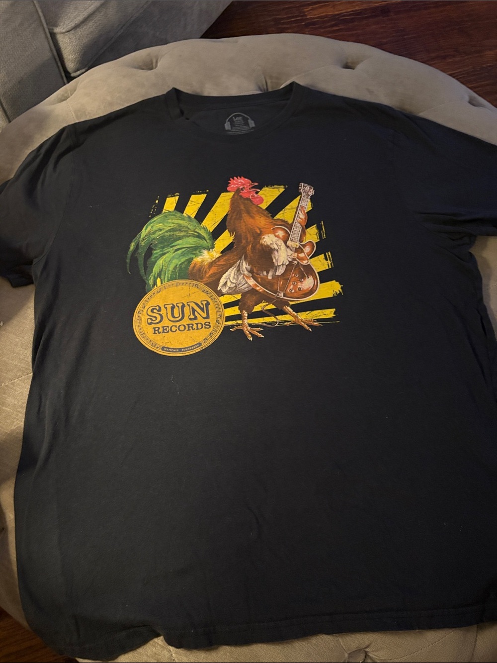 Lee Black Sun Records Rooster Graphic Tee XL